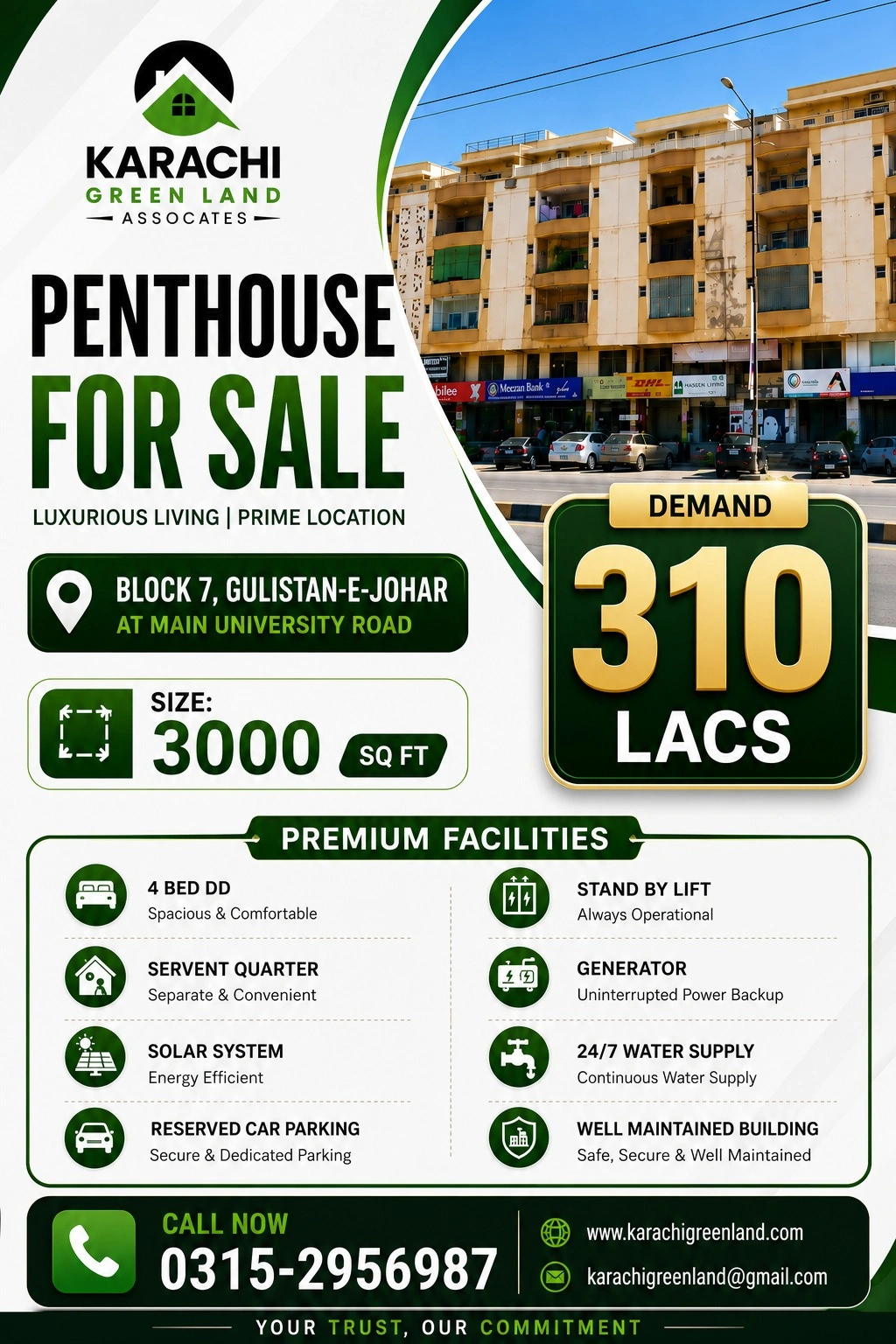 Luxury Penthouse for Sale in Gulistan-e-Johar Block 7 Karachi | 3000 Sq Ft Penthouse - Image 1